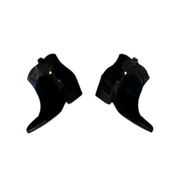 Ivanka Trump Black Leather & Suede Ankle Booties - Picture 14 of 16